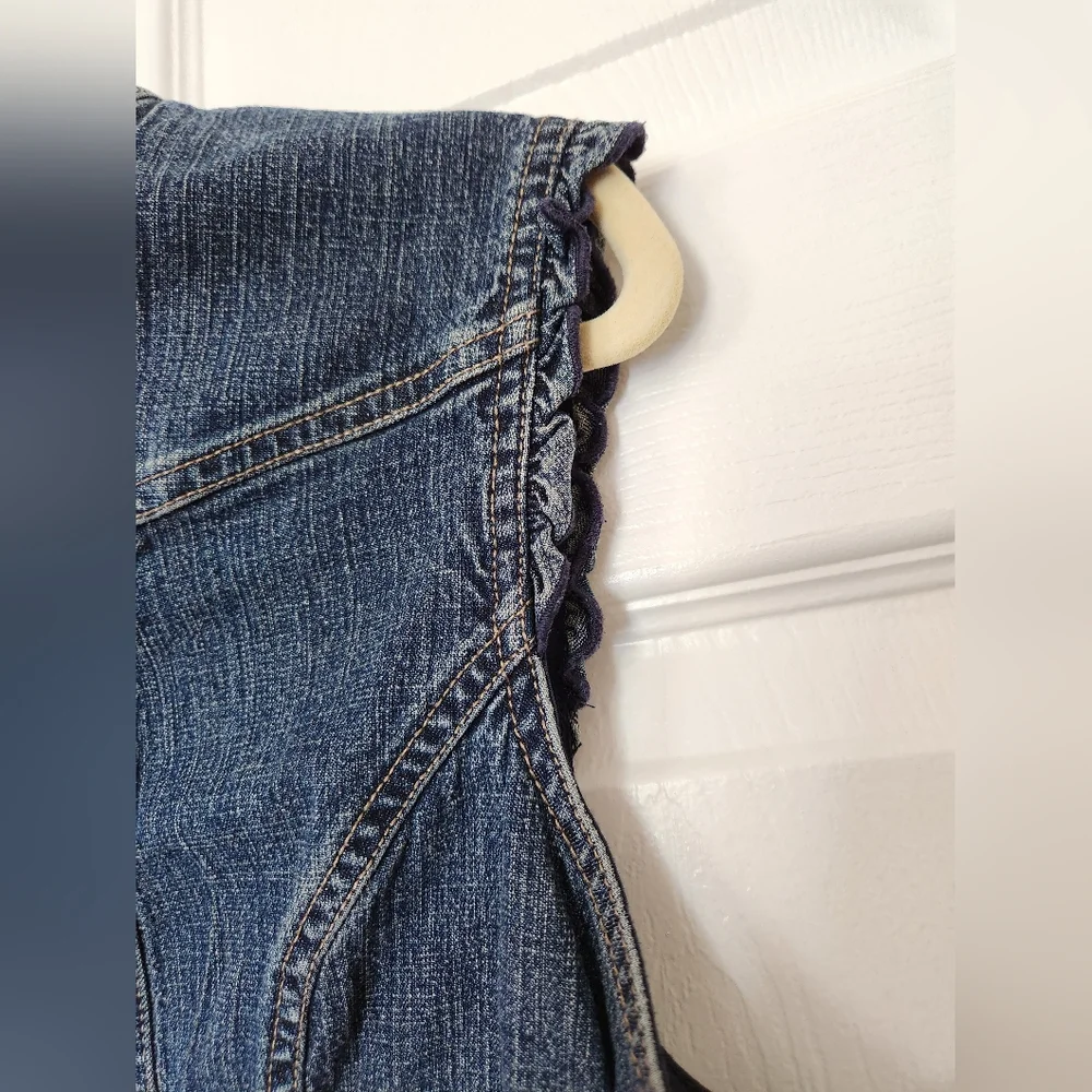 Jones Wear Denim Vest with Silver Buttons - Picture 6 of 11